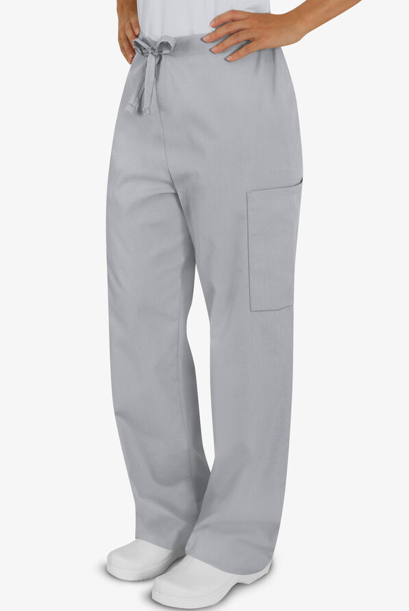 Butter-Soft Core Unisex 4-Pocket Drawstring Scrub Pants - Tall - Silver - 1