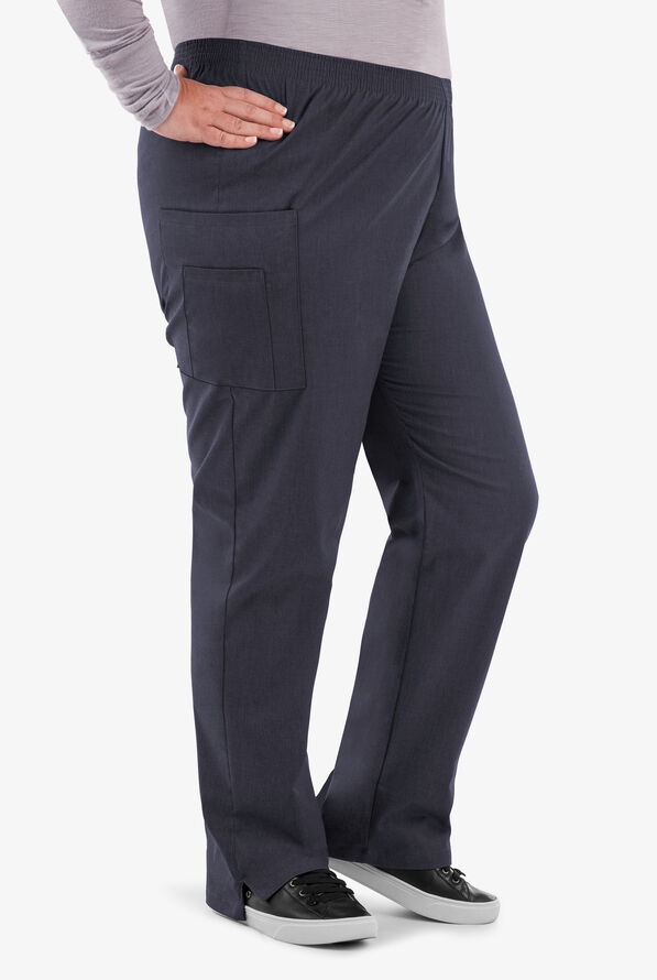 Pantal&oacute;n m&eacute;dico UA Butter-Soft STRETCH petite en talla grande con 3 bolsillos para mujer - Indigo Denim - 3