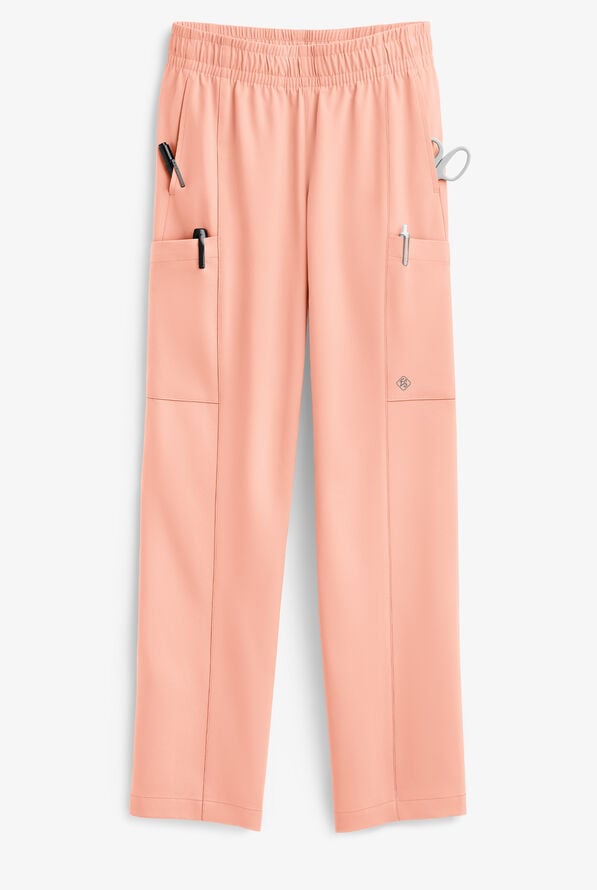 Easy STRETCH Nala Women's 5-Pocket Straight Leg Scrub Pants - Powder Pink - 1