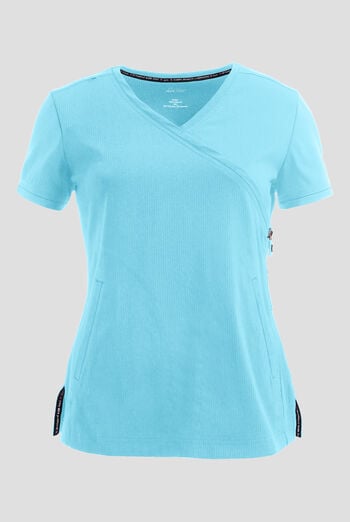 koi Lite&trade; Philosophy Women's 3-Pocket Mock Wrap Side Zipper Scrub Top