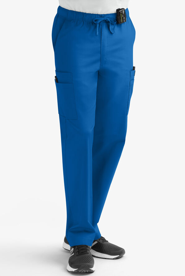 Best Buy Scrubs Next Generation Men's 7-Pocket Zip Front Cargo Pants - Royal - 1