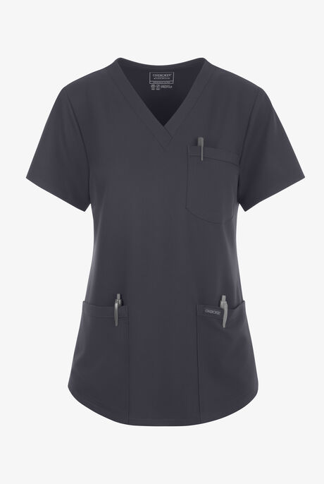 Blusa médica Cherokee Workwear Originals Ultra con cuello en V y 3 bolsillos para mujer