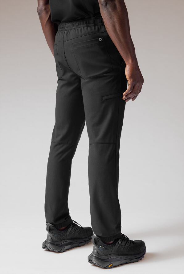 Hypothesis S-A Shift Adaptive Men’s 6-Pocket Tapered Leg Scrub Pant - Jet Black - 5