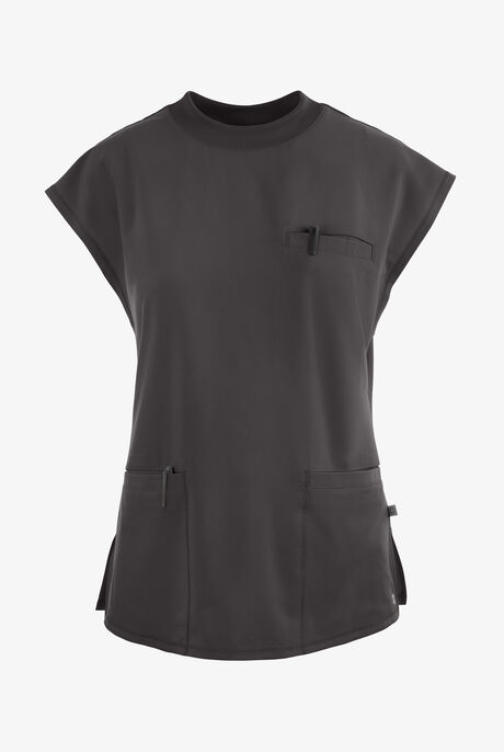 Infinity Women's 4-Pocket STRETCH Dolman Sleeve Rib-Knit Mock Neck Scrub Top