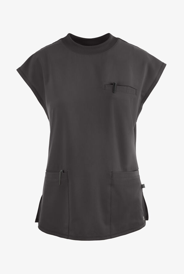 Blusa médica Cherokee Infinity STRETCH con mangas dolmán y 4 bolsillos para mujer - Pewter - 1