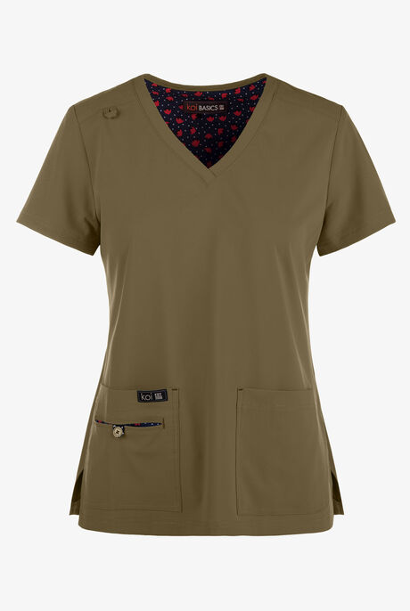 koi Basics Becca Women's 4-Pocket STRETCH V-Neck Scrub Top