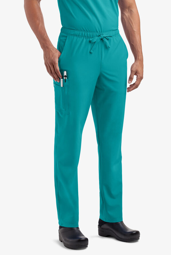 Easy STRETCH Morgan Unisex 5-Pocket Drawstring Scrub Pants - Teal - 2