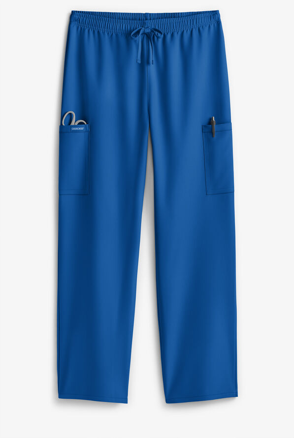 Cherokee Workwear Originals Ultra Unisex 3-Pocket Drawstring Straight Leg Scrub Pants - Royal - 2