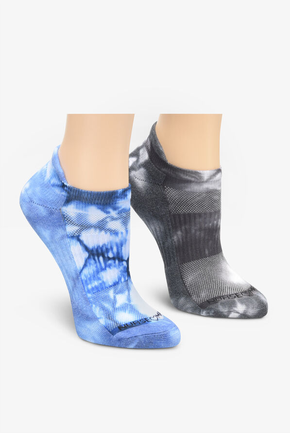 Nurse Mates Black/Royal Tie Dyes Women's 2-Pair Multi-Pack Anklet Socks - null - 1