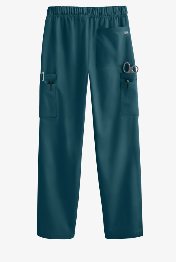 Butter-Soft Originals Men's 9-Pocket Straight Leg Cargo Scrub Pants - Caribbean Blue - 3