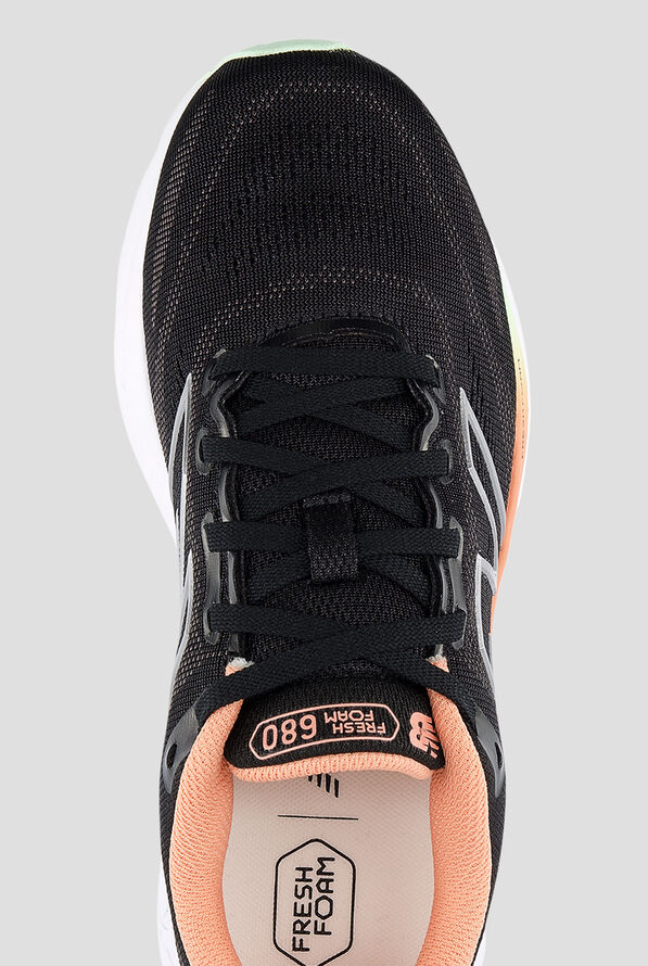 New Balance Women's Fresh Foam 680 Black/Peach Nectar Athletic Lace Up Shoes - null - 2