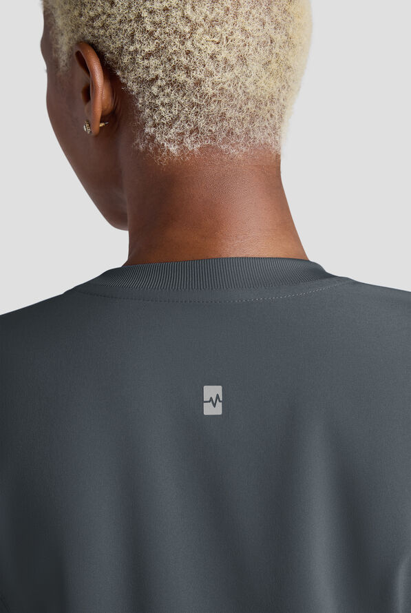 Blusa m&eacute;dica Easy STRETCH con cuello redondo y 2 bolsillos para mujer - Pewter - 6