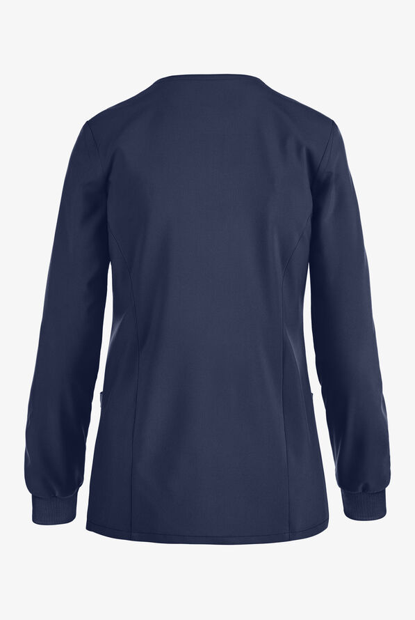 Dickies EDS Essentials Women's 2-Pocket STRETCH Snap Front Scrub Jacket - Navy - 2