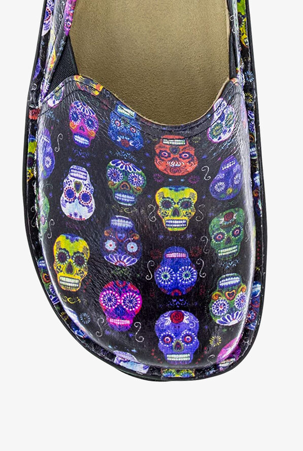 Alegria Women's Debra Sugar Skulls Nursing Slip On Shoes - null - 2