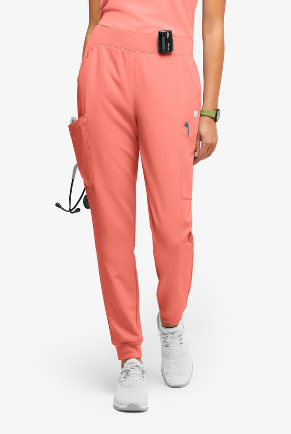Pantal&oacute;n m&eacute;dico ReSurge Amber estilo jogger con piernas pitillo y 7 bolsillos para mujer - Chilled Guava - 1