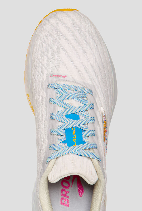 Brooks Women's Launch 11 White Murmur/Blithe Athletic Lace Up Shoes - null - 2