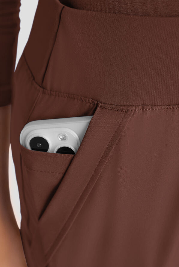 Easy STRETCH Sydney Women's Flare Leg Scrub Pants &ndash; 2-Piece Jumpsuit Bottom - Double Espresso - 3