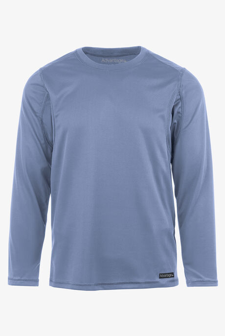 Camiseta médica Advantage STRETCH con cuello redondo y mangas largas para hombre