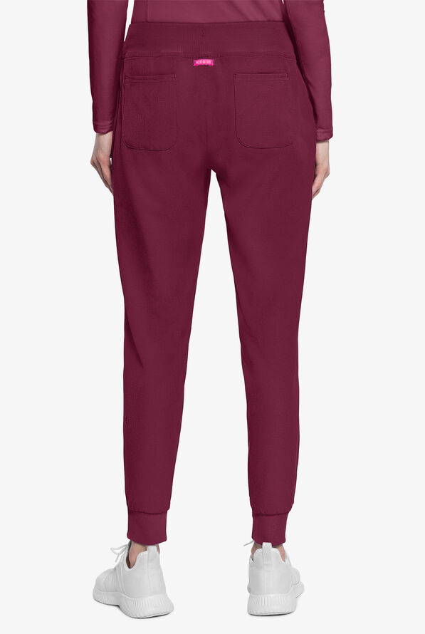 Med Couture Amp Women's 6-Pocket STRETCH Jogger Scrub Pant - Wine - 4