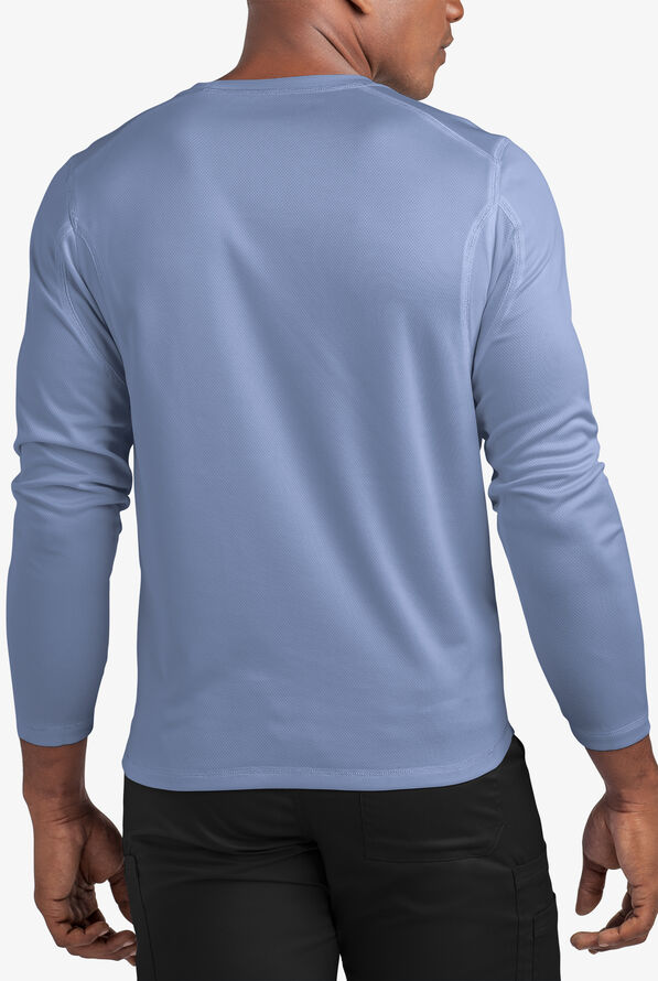 Advantage STRETCH Men's Long Sleeve Crew Neck Underscrub - Ceil Blue - 3
