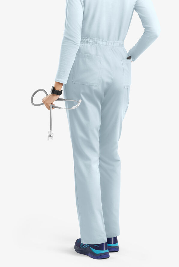 Butter-Soft Originals Women's 8-Pocket Natural Waist Straight Leg Cargo Scrub Pants - Morning Dew - 3