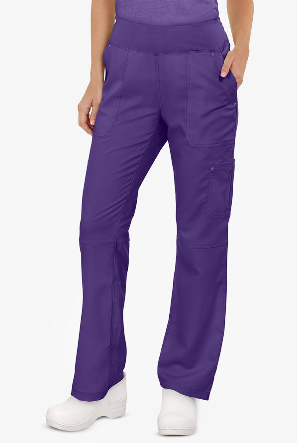 Healing Hands Purple Label Tori Women's 5-Pocket STRETCH Yoga Scrub Pants - True Grape - 1
