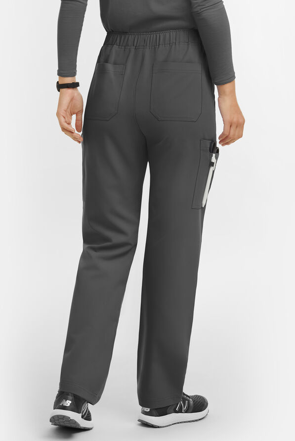 MOVEMENT by Butter-Soft Rigel Women's 9-Pocket Interior Drawstring STRETCH Scrub Pants - Pewter - 2