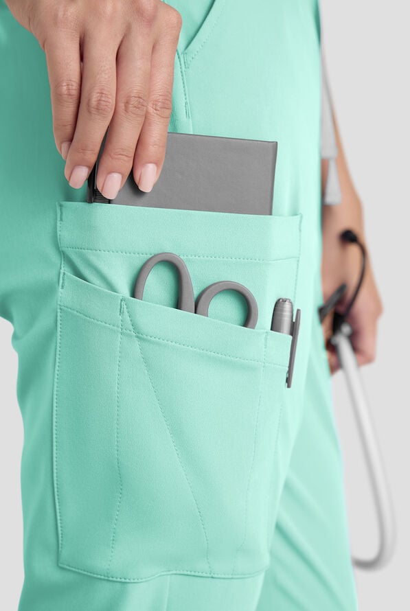 Pantal&oacute;n m&eacute;dico ReSurge Topaz con cord&oacute;n ajustable y 11 bolsillos para mujer - Jelly Mint - 3