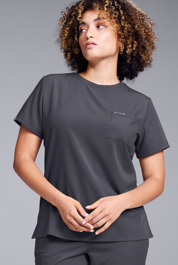 Hypothesis Women's Base Crew-Neck Tuck-In Scrub Top - Pewter - 1