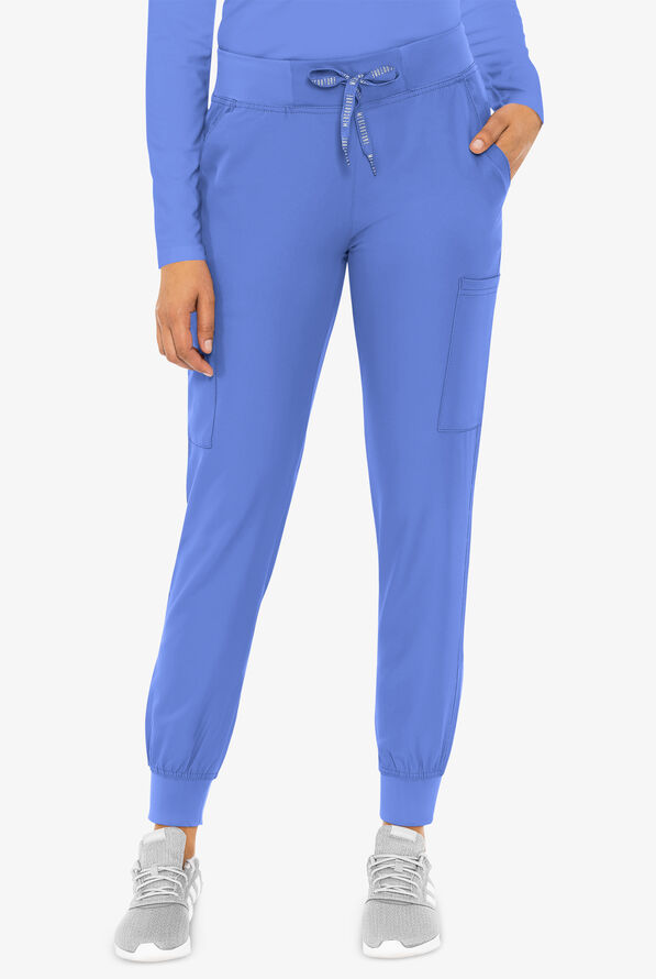 Med Couture Insight Women's 6-Pocket Cargo Jogger Scrub Pants - Ceil Blue - 1