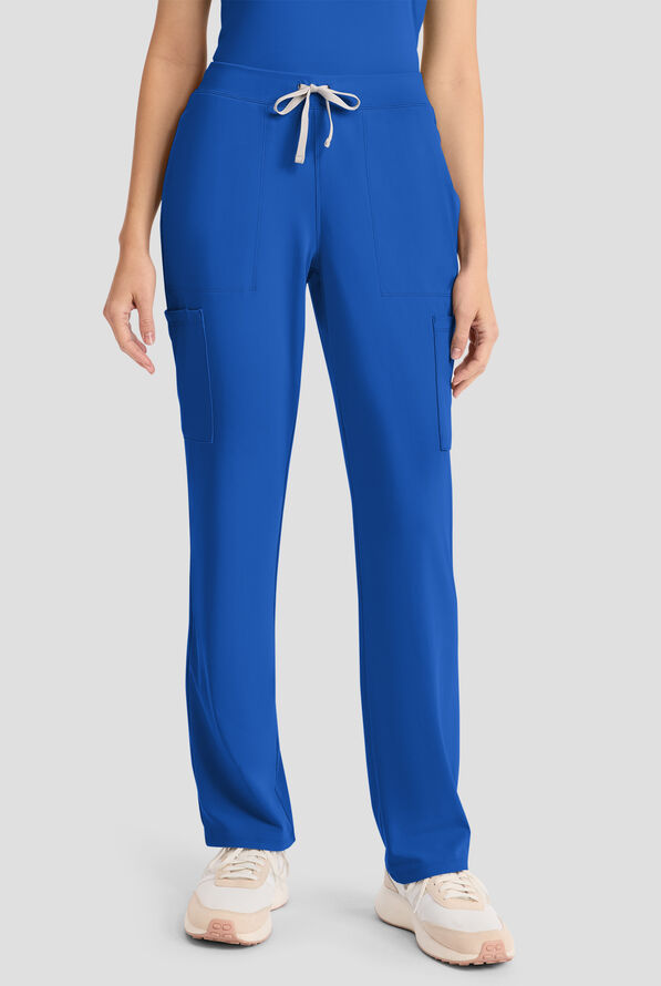 Pantal&oacute;n m&eacute;dico Cherokee Achieve STRETCH estilo cargo con frente plano y 5 bolsillos para mujer - Royal - 1
