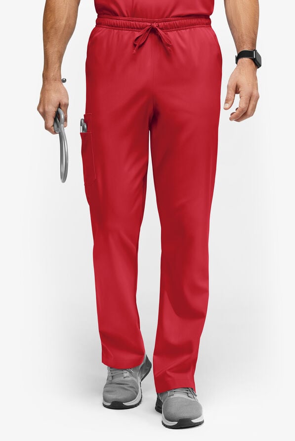 Advantage STRETCH Men's 6-Pocket Cargo Scrub Pants - Red - 1