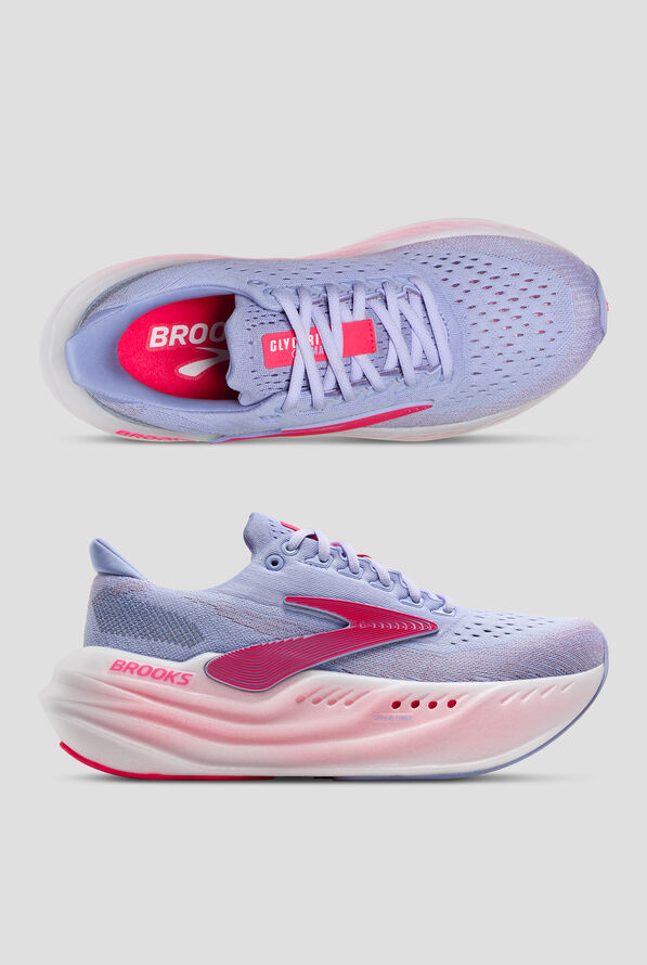 Brooks Women's Glycerin Max Blue Heron/Diva Pink/White Athletic Lace Up Nursing Shoes - null - 1