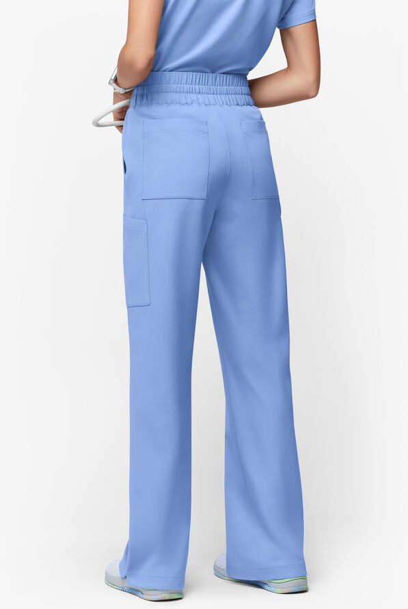 ReSurge Crystal Women's 7-Pocket High Waisted Wide Leg Pant - Tall - Ceil Blue - 4