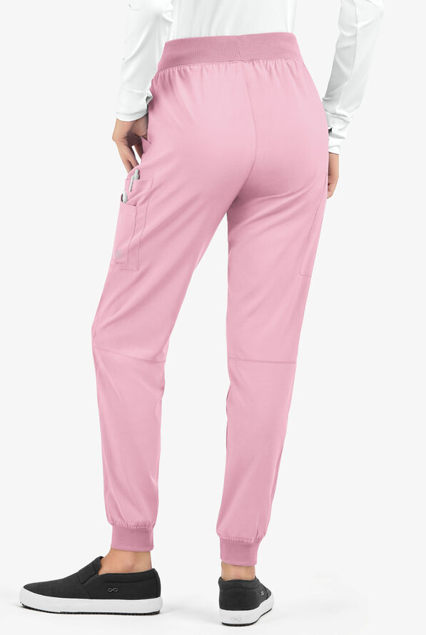 Easy STRETCH Mila Women's 7-Pocket Jogger Scrub Pants - Tall - Pink Peony - 3