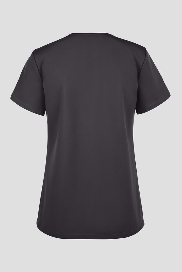 Cherokee Achieve Women's 1-Pocket Tuck in V-Neck Scrub Top - Pewter - 2