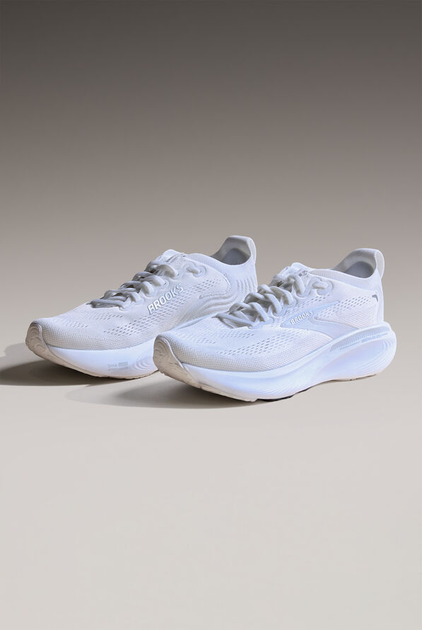 Brooks Women's Adrenaline GTS 25 White/White/Silver Athletic Lace Up Shoes - null - 3