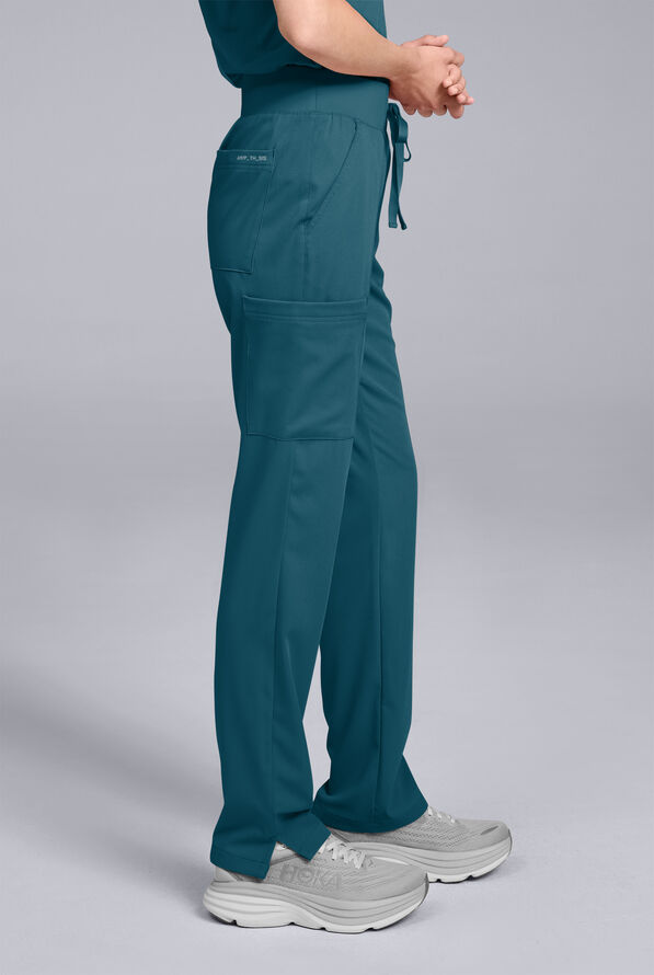 Hypothesis Women's Base 7-Pocket Straight Leg Cargo Scrub Pant - Tall - Caribbean Blue - 5