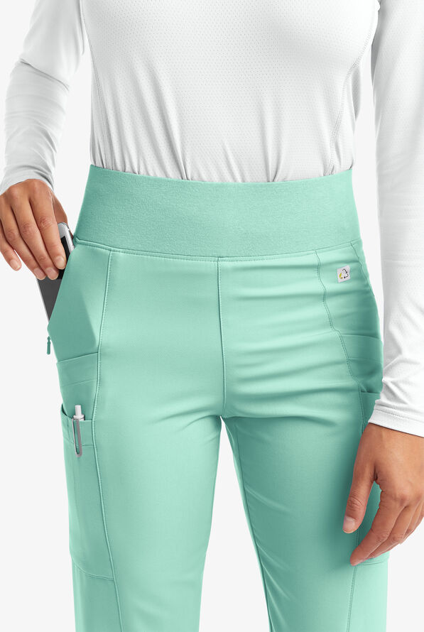 Pantal&oacute;n m&eacute;dico ReSurge by Butter-Soft estilo yoga con 6 bolsillos para mujer **Ligeramente IRREGULAR** - Beachside Blue - 5