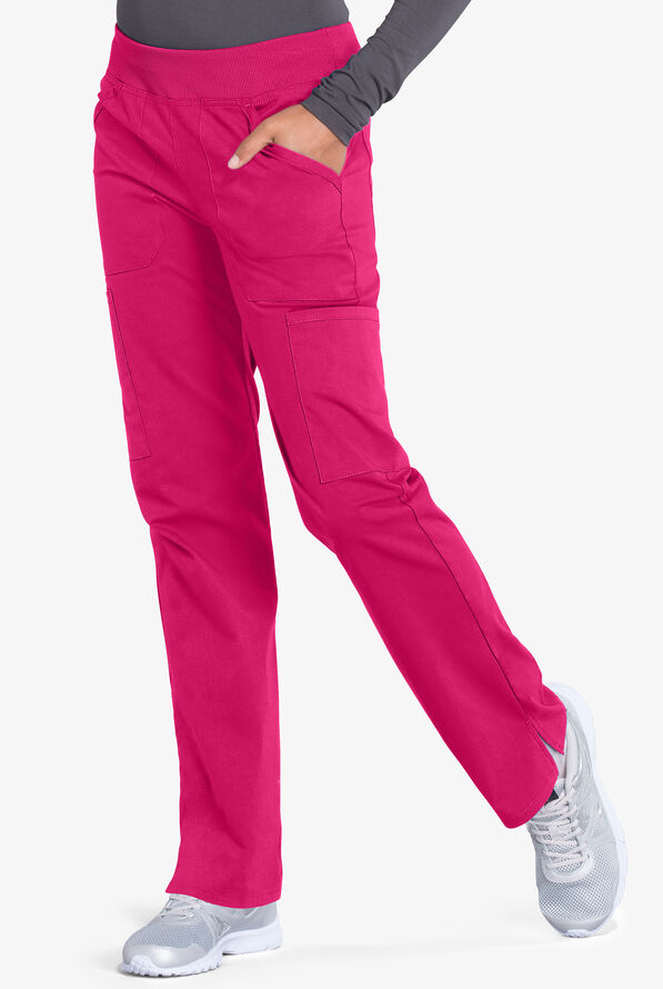 Cherokee Workwear Professionals Women's 6-Pocket STRETCH Pull-On Scrub Pants - Electric Pink - 1
