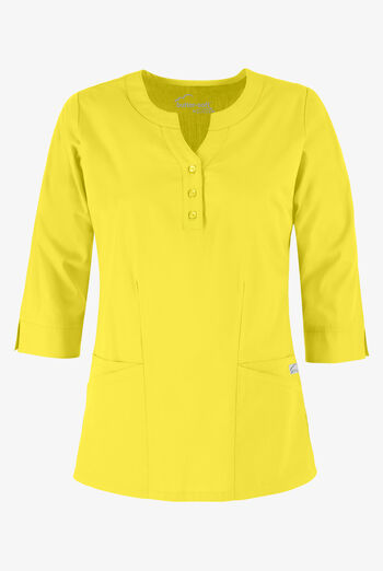 Blusa m&eacute;dica mangas 3/4 Butter-Soft STRETCH con cuello redondo y 4 bolsillos para mujer