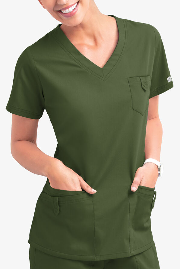 UA ButterSoft Rounded VNeck Scrub Top Fashion Scrub Tops