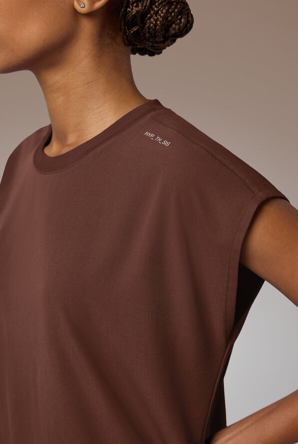 Blusa m&eacute;dica Hypothesis DM Crew de corte holgado con mangas dolm&aacute;n y 2 bolsillos para mujer - Bitter Chocolate - 3