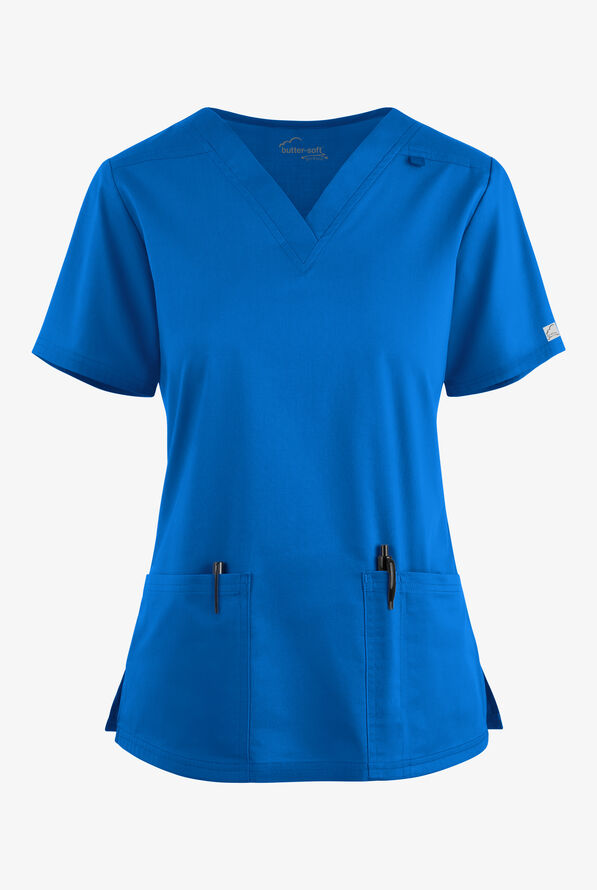 UA ButterSoft STRETCH VNeck Scrub Top, Plus Size Scrubs