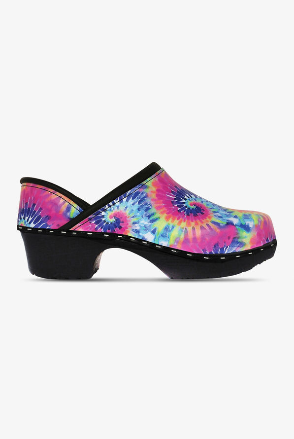 Zuecos de enfermer&iacute;a C and C Sweden Tie-Dye con tal&oacute;n cerrado para mujer exclusivos de UA - null - 1