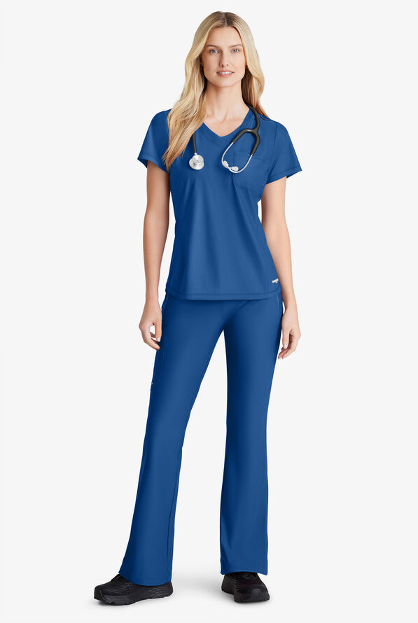 Pantal&oacute;n m&eacute;dico Skechers by Barco Slip-ins Glide STRETCH de corte acampanado con 4 bolsillos para mujer - Royal - 2