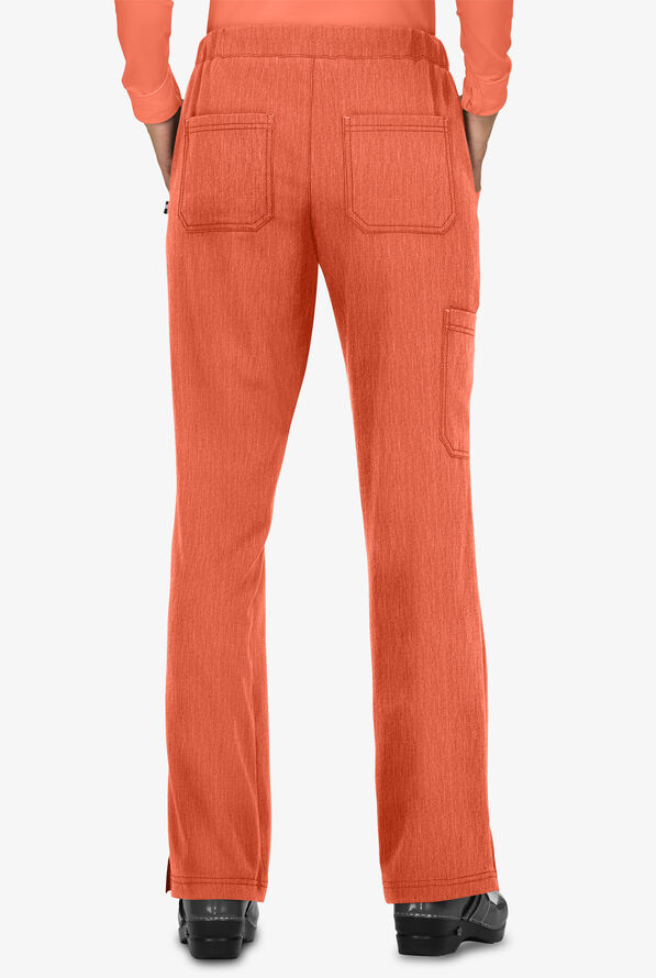 koi Next Gen Everyday Hero Women's 5-Pocket STRETCH Drawstring Cargo Scrub Pant - Heather Coral - 2