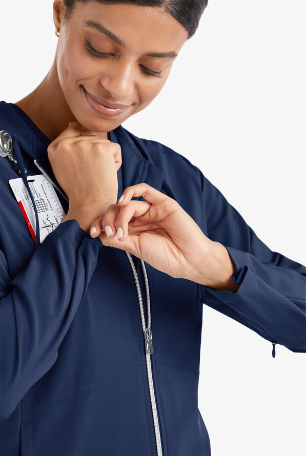 Sudadera m&eacute;dica Easy STRETCH Selena con cremallera y 5 bolsillos para mujer - Navy - 7