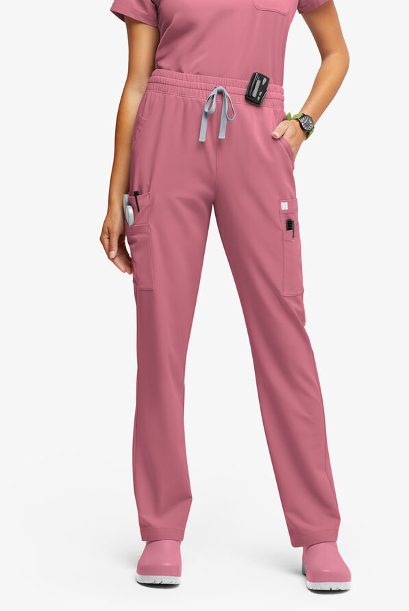 Pantalón médico ReSurge Topaz con cordón ajustable y 11 bolsillos para mujer - Tea Rose - 1