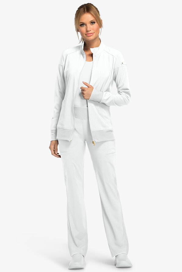 Cherokee iflex Scrubs CK303 Zip Front Jacket Stretch Scrubs